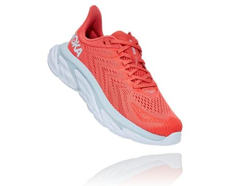 Hoka One One Clifton Edge - Adidasi Alergare Pe Drum Dama Corai / Albi | RO-VRFVhDl